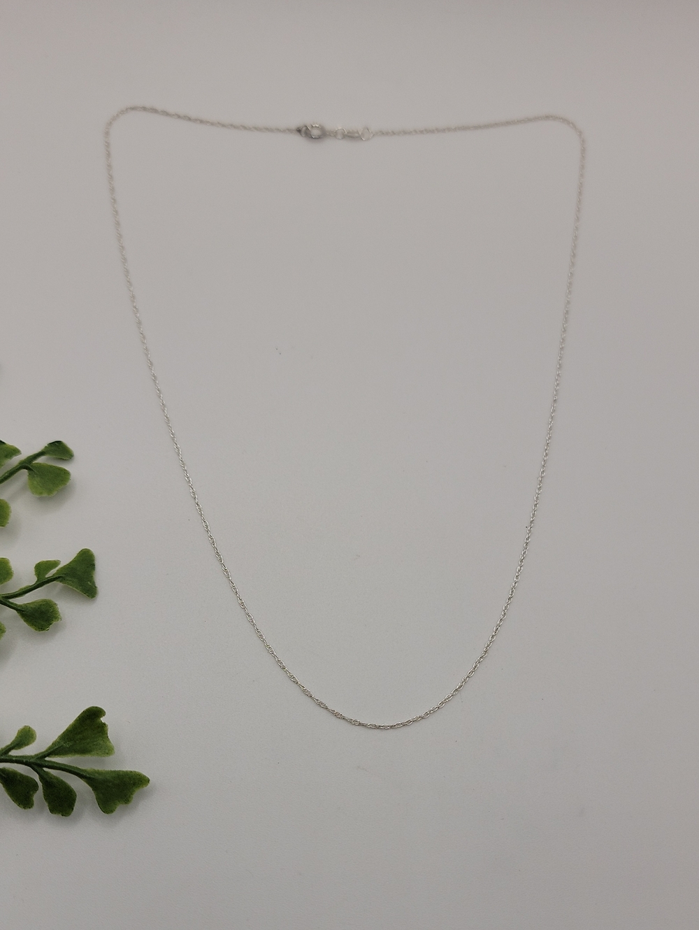 Sterling Silver Link Chain Necklace - Pendant Chain Extra Fine 18" Length